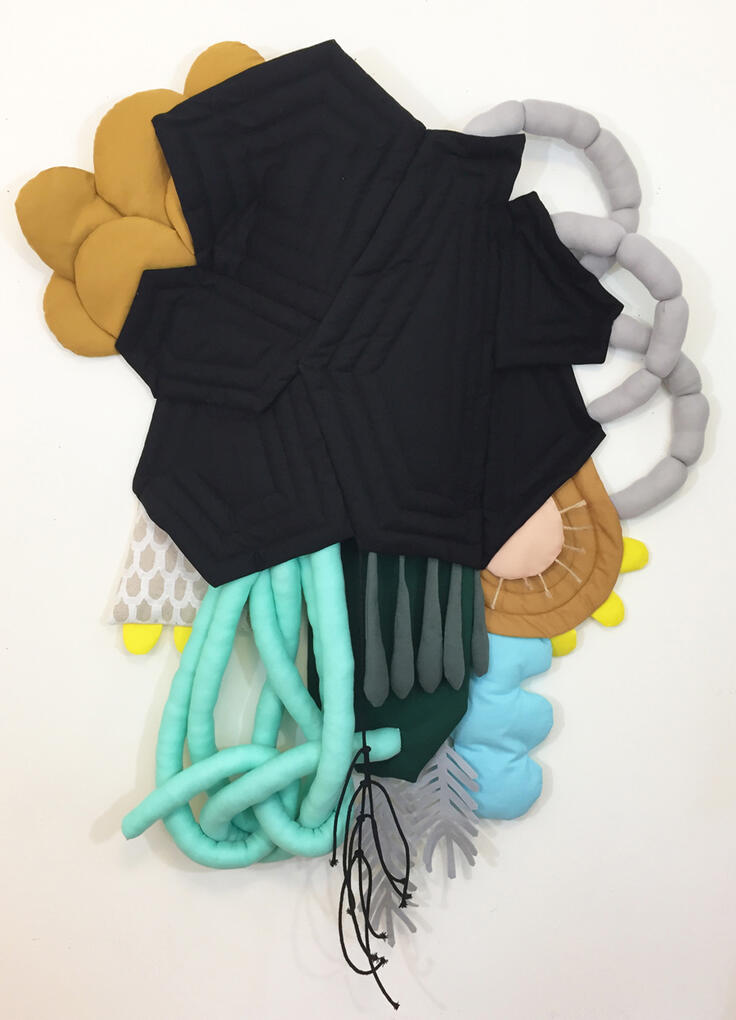 Soft Storm fabric wall sculpture by Tamara Bagnell